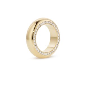 Bold Round Ring aus 14kt Gold mit Diamanten - ELIZA WEISS