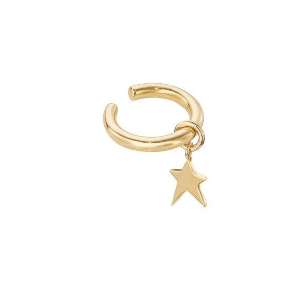 elizaweiss_earcuff_bold_round_gold_02 CHARM | GOLDEN STAR | permanentes Armband – Bild 7