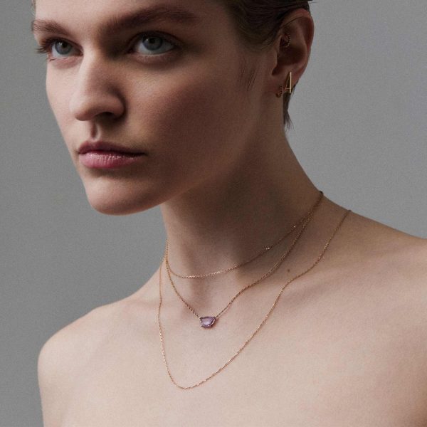 eliza_weiss_diamond_cut_maxi_kette_14kt_Gold_04 'diamond hoop' | Creole – Bild 7