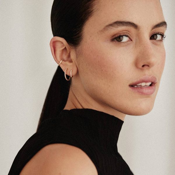 eliza_weiss_diamond_hoop_18k_gold_07 'bold round' earcuff | mit und ohne Diamanten – Bild 6