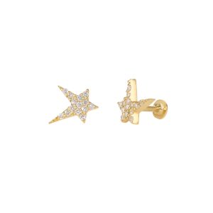 'diamond star & moon' | piercing