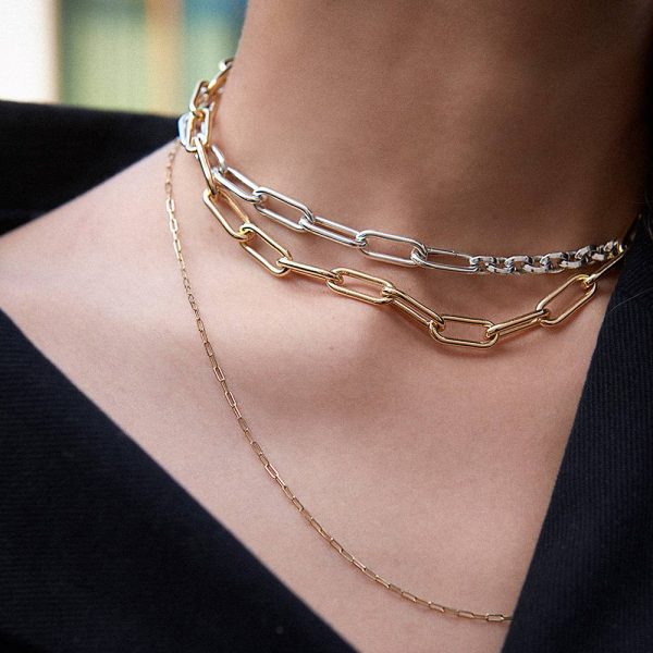 elizaweiss_kette_endless_rectangle_silber_gold_02 'endless triangle mix' | Kette – Bild 3