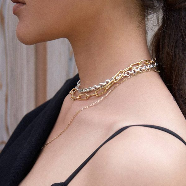 elizaweiss_kette_endless_rectangle_silber_gold_03 fine rectangle | Kette – Bild 3