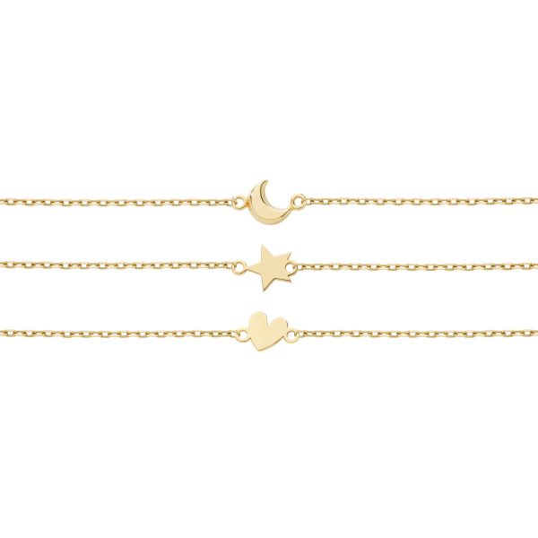 CHARMS | permanentes Armband | Herz, Stern, Mond – Bild 3