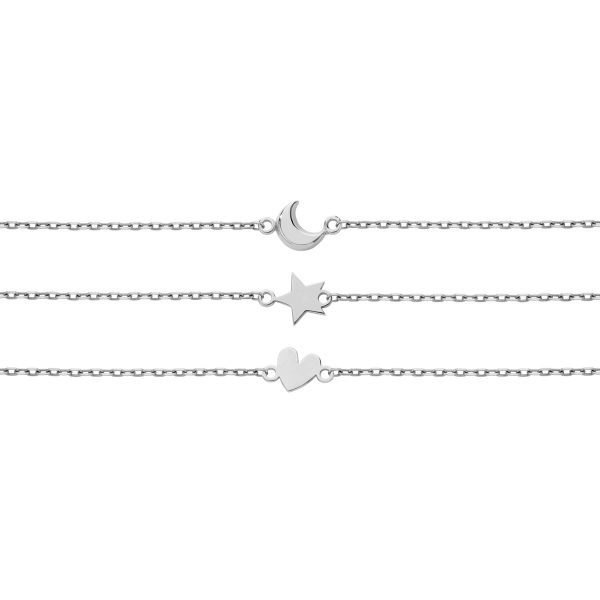 CHARMS | permanentes Armband | Herz, Stern, Mond – Bild 4