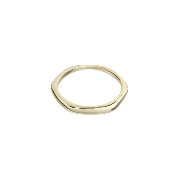 elizaweiss_ring_hexagon_regular_gold 'hexagon & ridge' | Ring | 14kt Gold | mit und ohne Diamanten – Bild 8