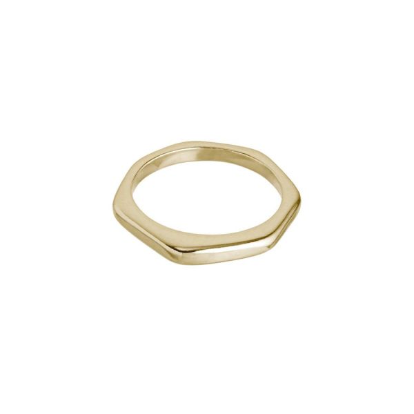 elizaweiss_ring_ridge_medium_gold 'hexagon & ridge' | Ring | 14kt Gold | mit und ohne Diamanten – Bild 5