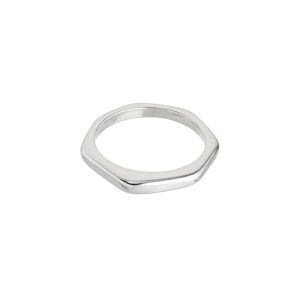'hexagon & ridge' | Ring | Silber
