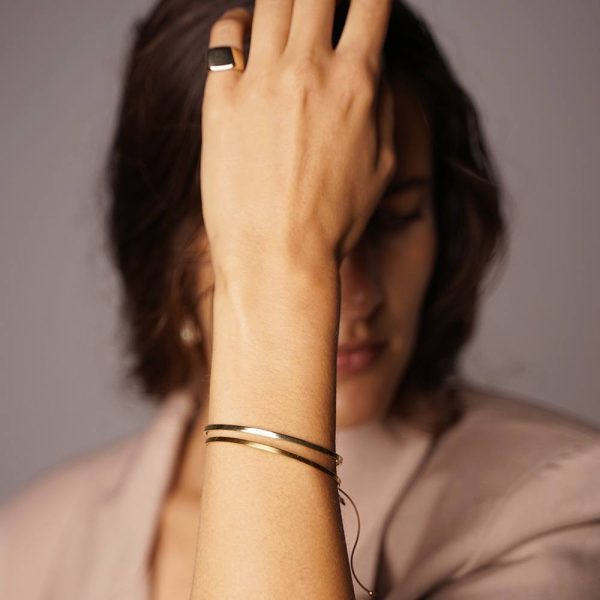 'Slim Cuff' | Gelbgold Plattierung – Bild 4