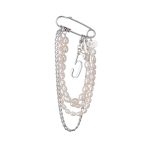 'pearl & chain statement pin' | Anstecknadel