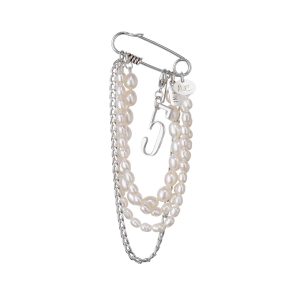'pearl & chain statement pin' | Anstecknadel